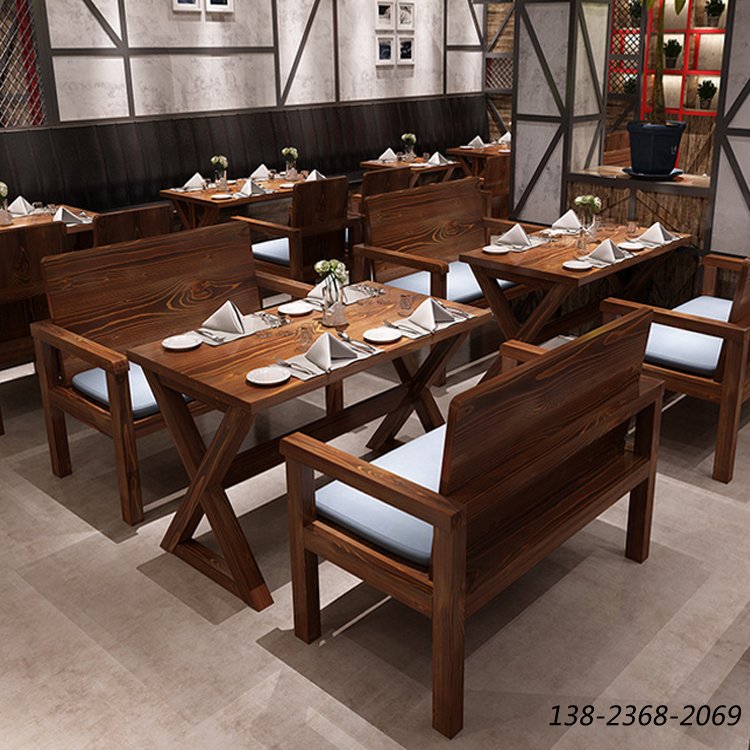 松木實(shí)木家具，漫咖啡款式桌椅，四人餐桌椅